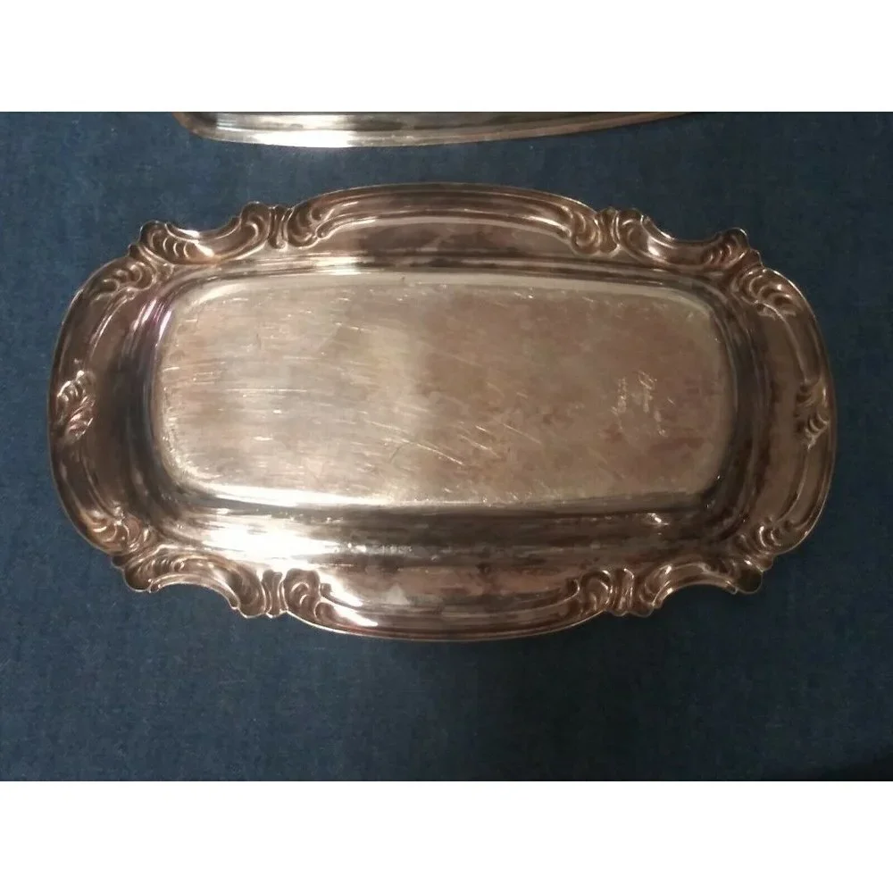 Vintage Gorham Butter Dish Silver plated quarter lb Scroll pattern YC1760 EUC